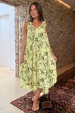 Made in Italy Tiki Pure Cotton Midi Dress Soft Sunshine /24 =